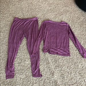 Girls Purple Long sleeve and pants Long John set